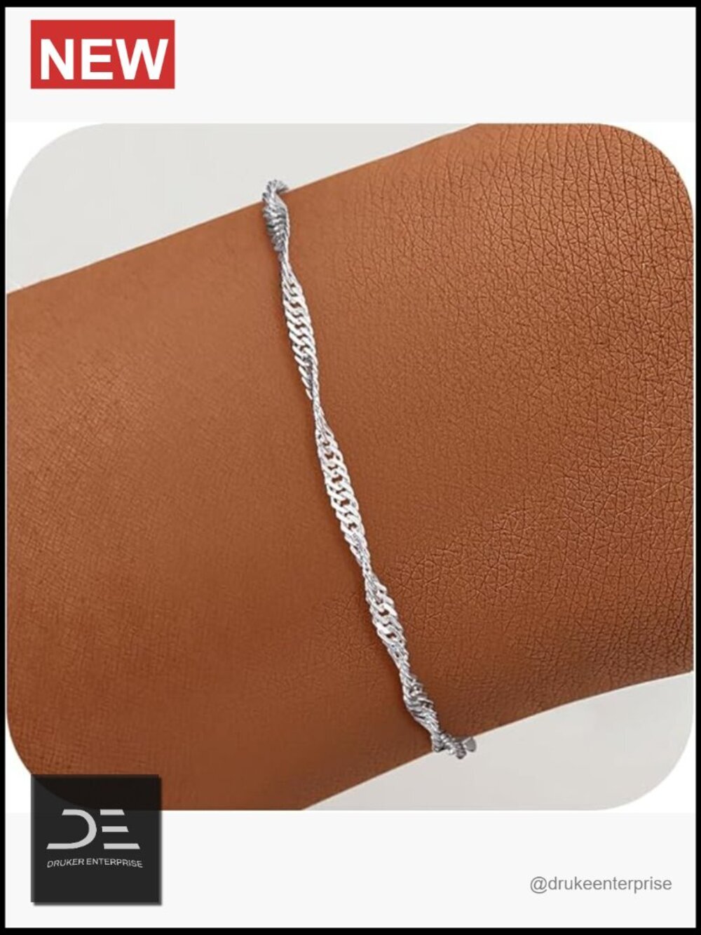 3MM 925 Sterling Silver Singapore Chain Bracelet Women Diamond Cut Link Bracelet